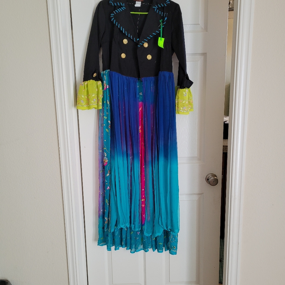 Long dress open on the front see through.